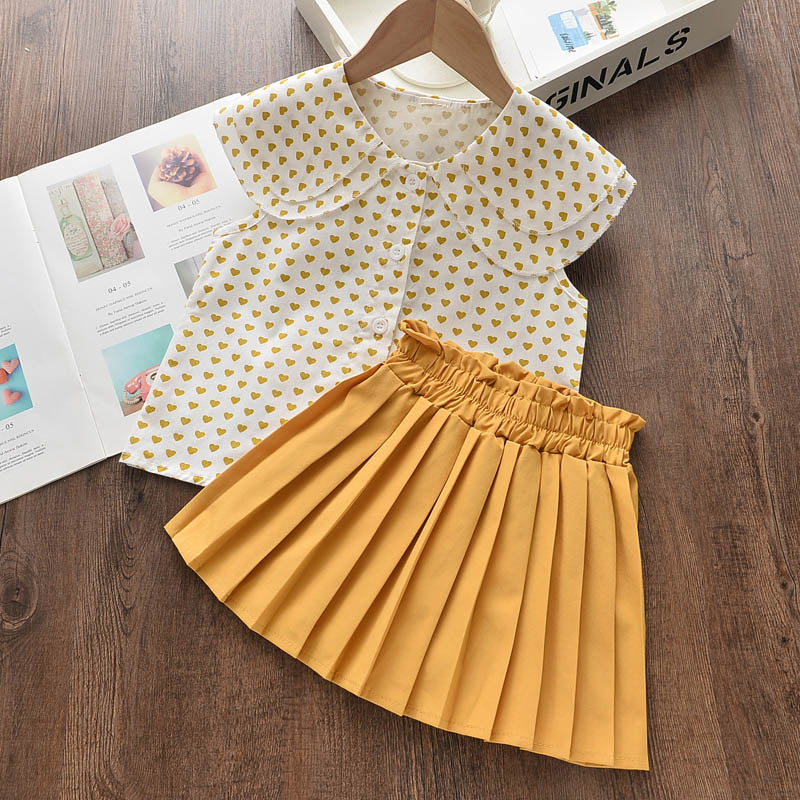 Bear Leader Girls Clothing Sets New Summer Sleeveless T-shirt+Print Bow Skirt 2Pcs for Kids Clothing Sets Baby Clothes Outfits