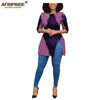 African print women casual shirt AFRIPRIDE tailor made half sleeves side slit long blouse for women 100% cotton A1922005 - Surprise store