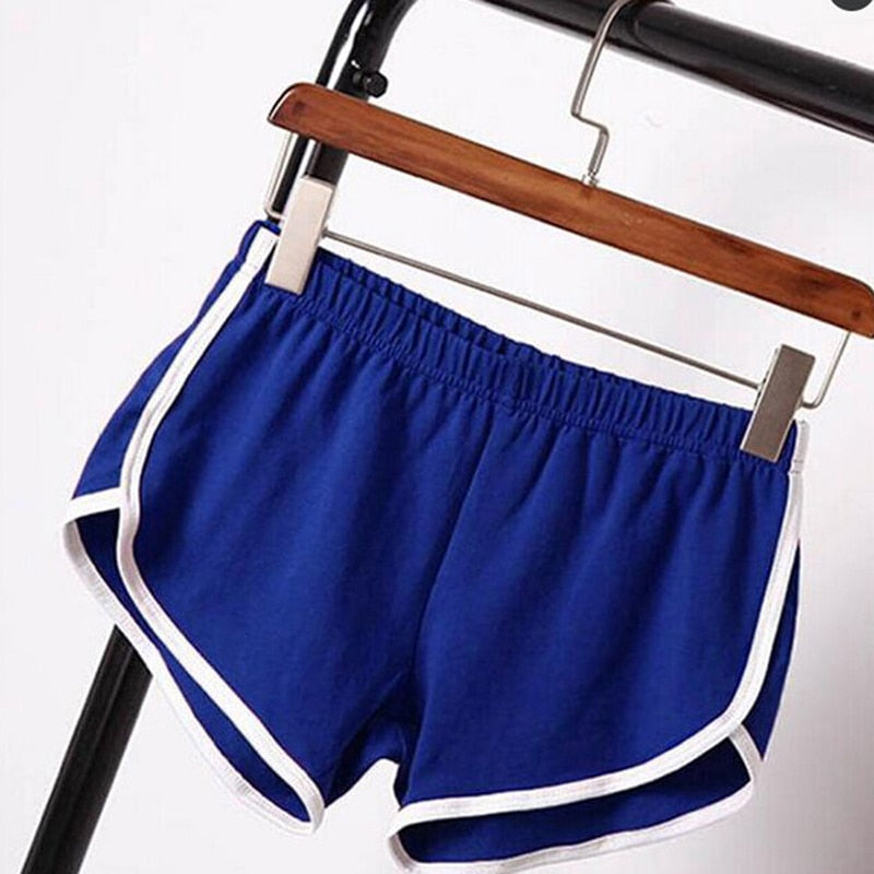 shorts women Hot Women Blend 2021 Summer Short Pants Contrast Binding Side Split Elastic Waist Patchwork Casual Beach Party