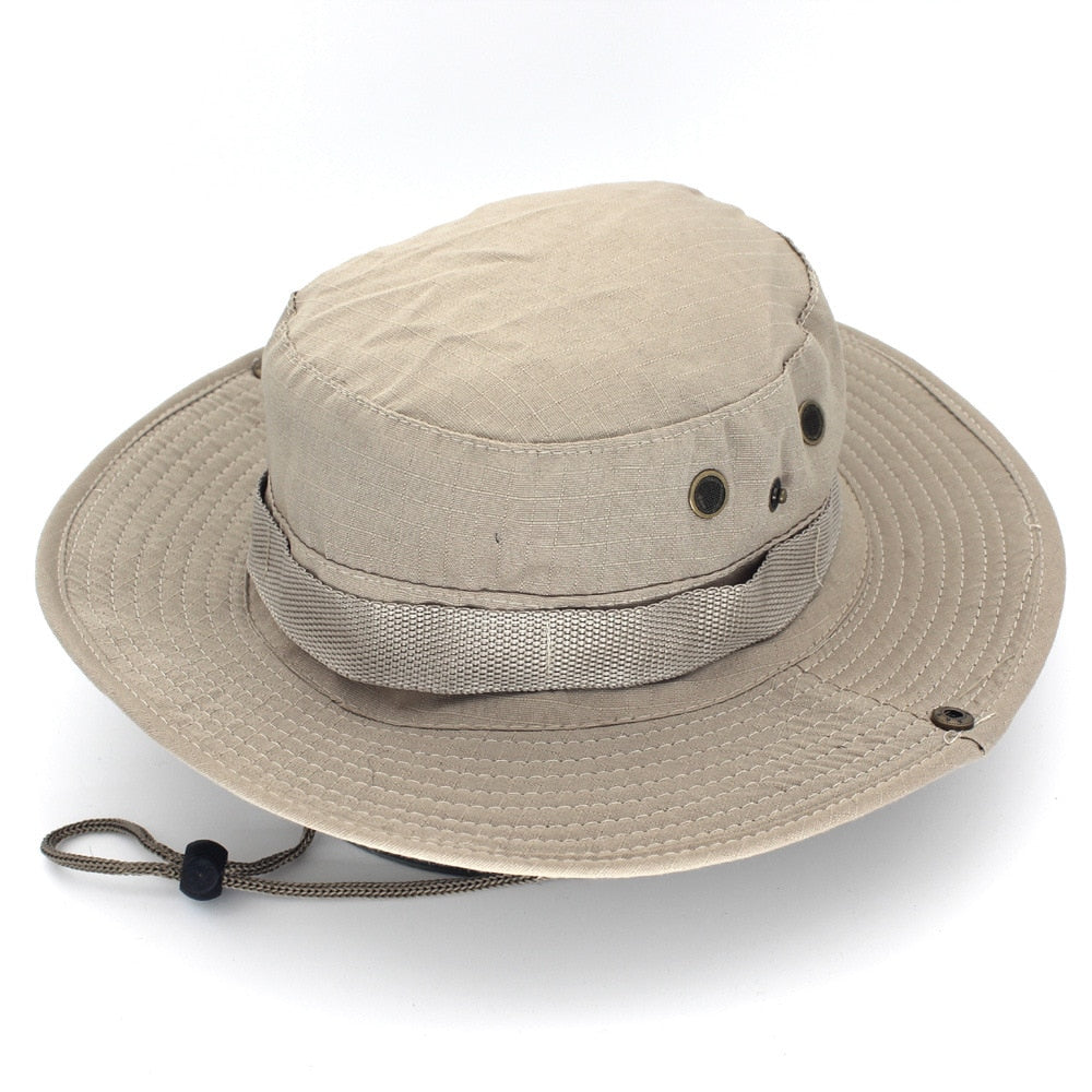 Camouflage Tactical Cap Military Boonie Hat US Army Caps Camo Men Outdoor Sports Sun Bucket Cap Fishing Hiking Hunting Hats 60CM