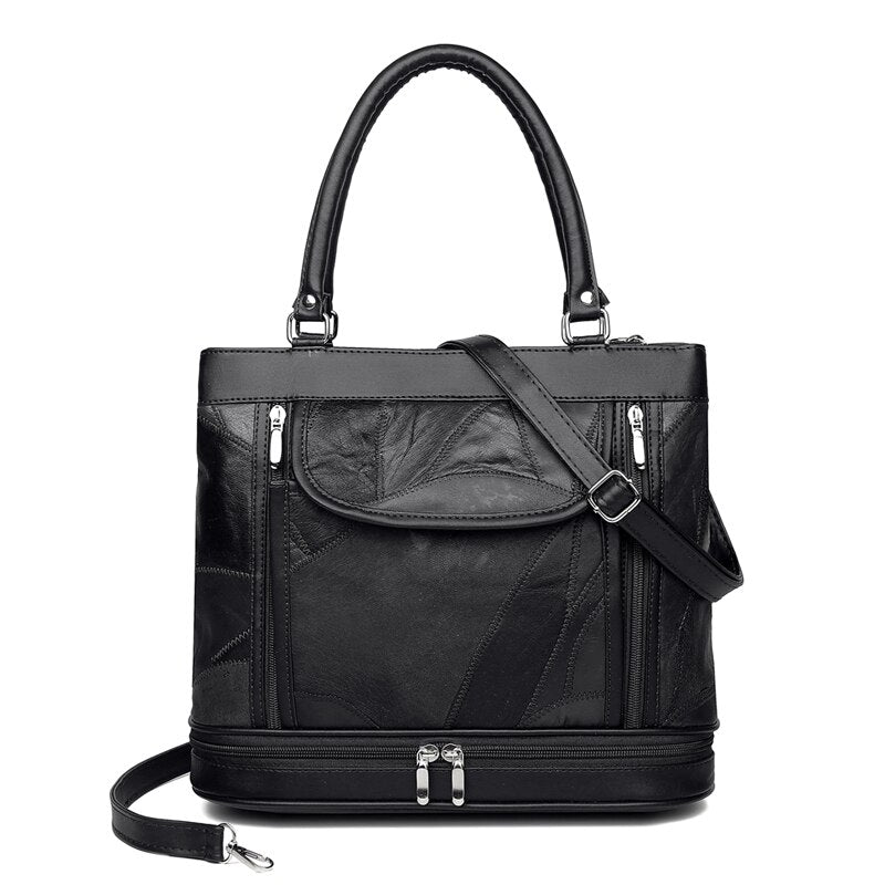 Luxury Sheepskin Bags for Women 2021 Fashion Patchwork Handbags Ladies Genuine Leather Shoulder Crossbody Bag High Quality Sac