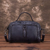 High Quality Genuine Leather Women Cowhide Top Handle Bags Vine Embossed Tote Handbag Vintage Crossbody Shoulder Messenger Bag