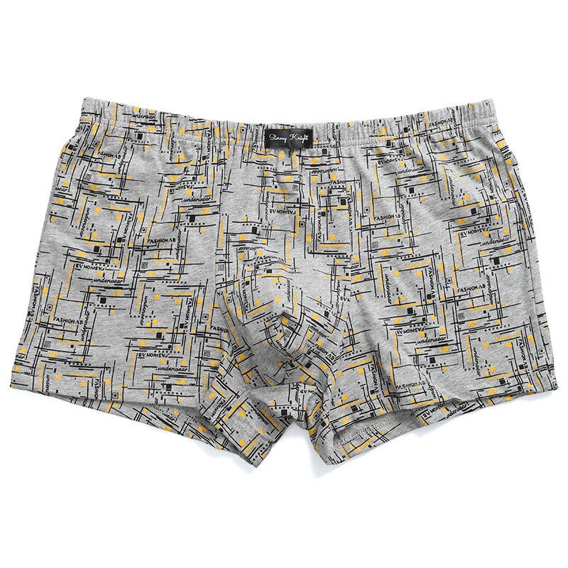 4pcs/Lot Men's Underwear Men's Cotton Boxer Pants Youth Print Loose Fatty 110KG Boxer Shorts Mailbag