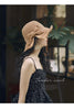 100%Raffia Bow Sun Hat Wide Brim Floppy Summer Hats For Women Beach Dome Bucket Hat Shade Hat - Surprise store