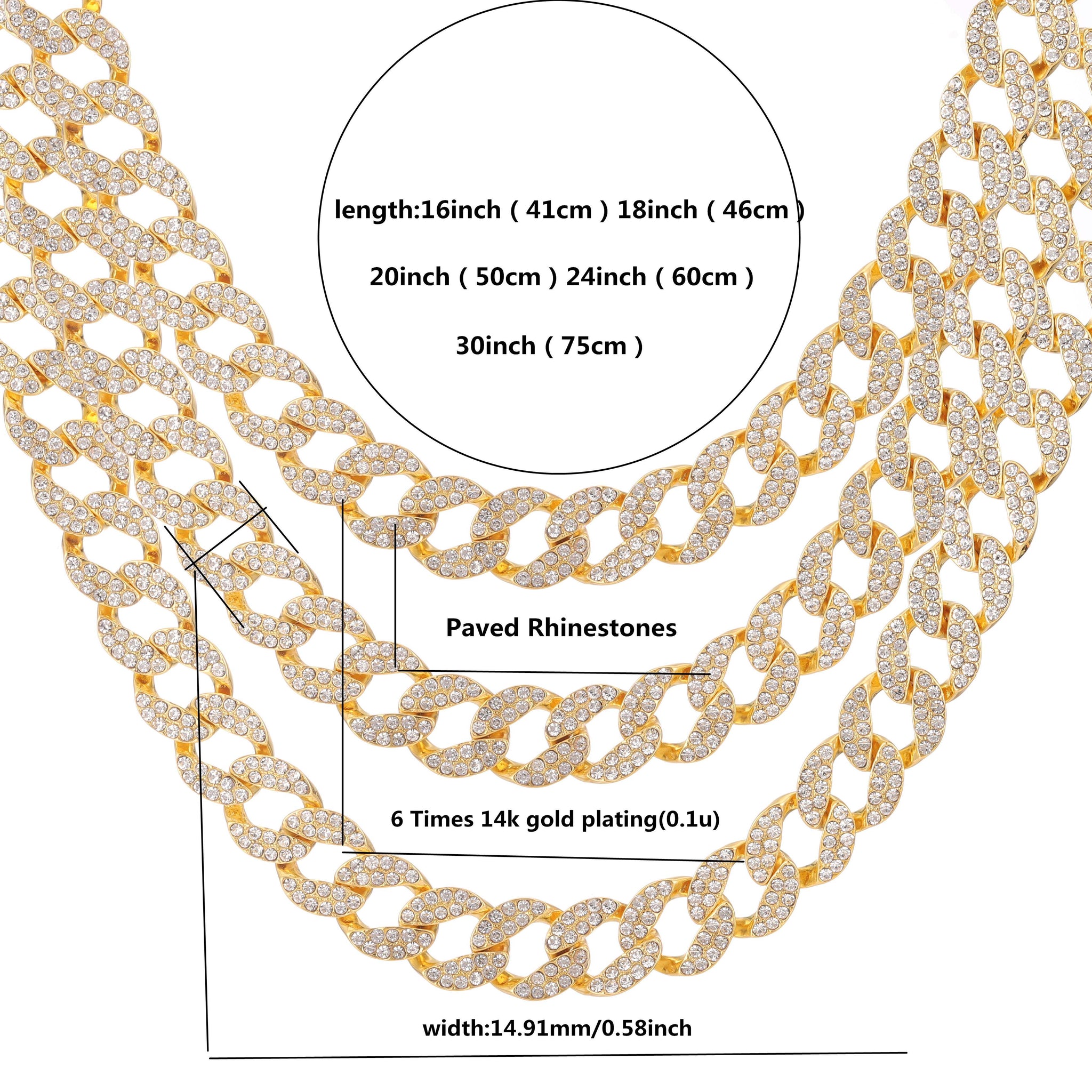 Women Men Gold Silver Color Chain Bling Bling Miami Iced Out Chain Rapper Necklace For Men Hip Hop Cuban Link Chain Jewelry