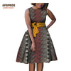 autumn women african dress AFRIPRIDE private custom sleeveless knee-length A-Line pleated casual dress pure cotton A722584 - Surprise store