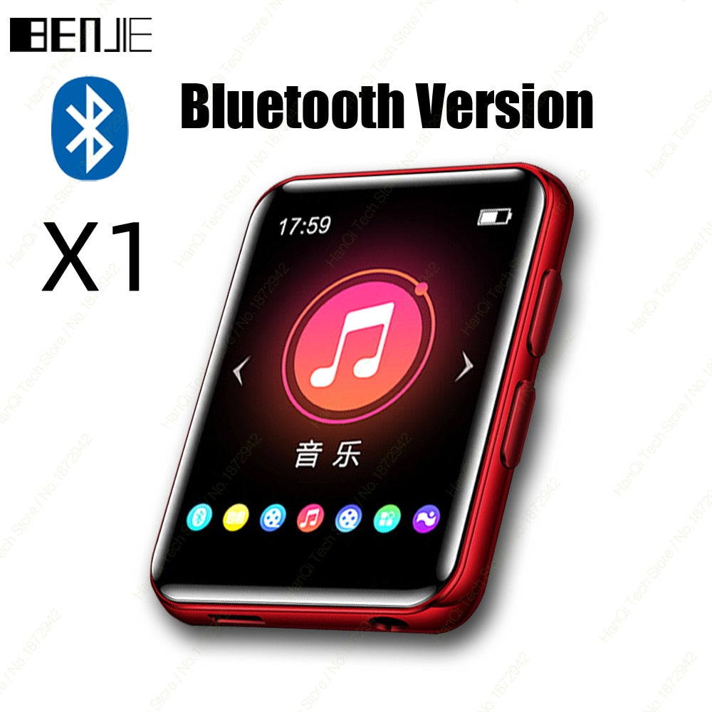 BENJIE X1 Touch Screen Bluetooth MP3 Player Portable Audio Music Video Player with Built-in Speaker FM Radio Recorder E-Book