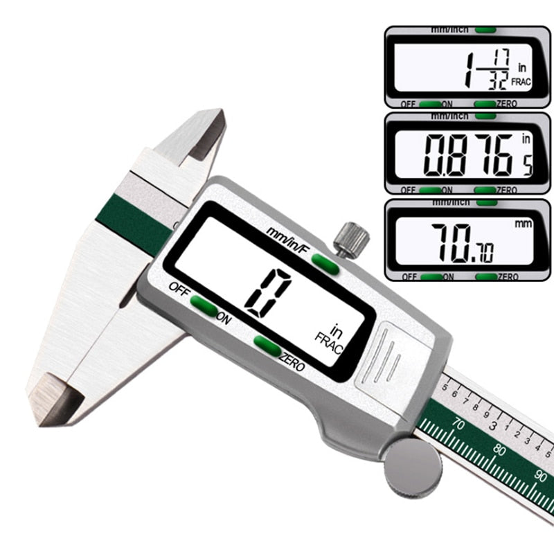 150mm Fraction/mm/inch Stainless Steel Digital Vernier Caliper Electronic Metal Pachometer Calibrator Measuring Caliber
