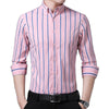Vertical Striped Shirt Elastic Stretch Long Sleeved Business Men Dress Shirts Formal Casual Standard Fit Fashion Man's Clothing