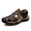 Leather sandals, cowhide men's shoes, summer new beach shoes, men's fashion slippers, large size 38-47 outdoor leisure sandals