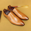 Classic Pointed Toe Business Men's Dress Shoes Genuine Leather Formal Wedding Shoes Slip On Office Oxford Shoes For Men A42