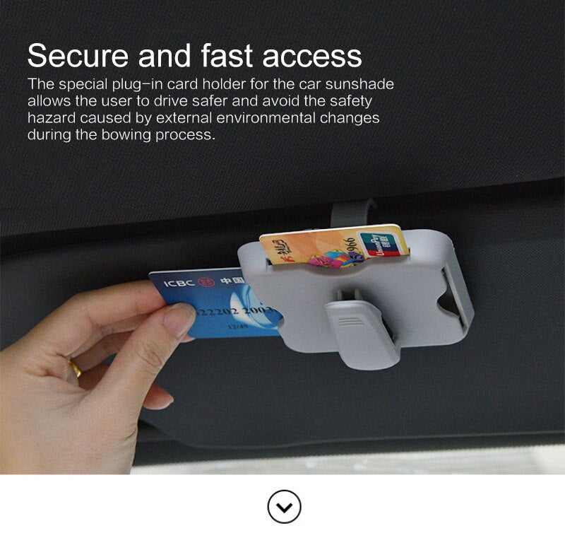 Car Accessories Card Storage Car Sun Visor Card Holder Car Card Slot Multi-function Storage Box Glasses Clip Car Styling