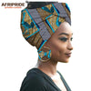 2020 fashion african headwraps+earings 2 piece sets for women bazin riche african head scarf pure cotton A19H002 AFRIPRIDE