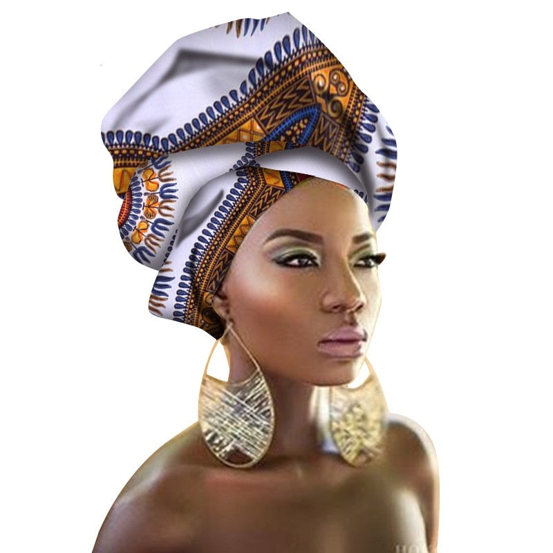 National Decorative Scarf Shawls Women African Head Wrap African Traditional Fashion Printed Ankara Cotton Headscarf