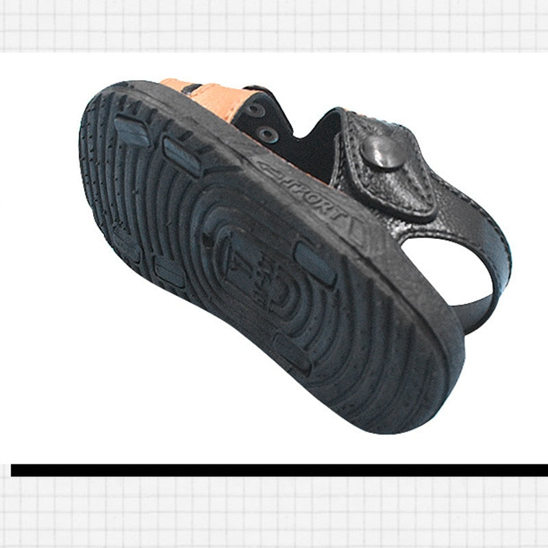 Summer Children Sandals for Boys Girls Kids Casual Outdoor Soft Non-slip Leather Slippers Shoe Student Flat Beach Shoes B0031