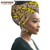 2020 fashion african headwraps+earings 2 piece sets for women bazin riche african head scarf pure cotton A19H002 AFRIPRIDE