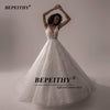 BEPEITHY Vestido De Noiva V Neck Sleeveless Wedding Dresses 2021 For Women Open Back Ball Gown Lace Organza Bridal Gown New