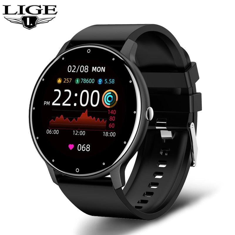 LIGE 2021 New Women Smart Watch Men Real-Time Activity Tracker Heart Rate Monitor Sports Ladies Smart Watch Men For Android IOS