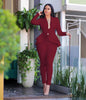New Women Winter Women's Set Tracksuit Full Sleeve Ruffles Blazers Pencil Pants Suit Two Piece Set Office Lady Outfits Uniform - Surprise store