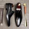 Men Dress Shoes Men Slip On Formal Wedding Shoes Pointed Toe Fashion Genuine Leather Flats Oxford Business Shoes For Men A163 - Surprise store
