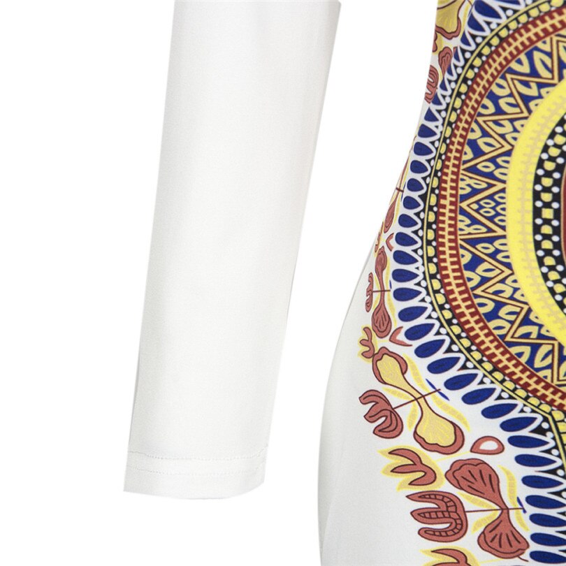 Dashiki African Dresses For Women 2019 Spring Summer Autumn Elastic Plus Size Bodycon Dress Ladies Traditional African Clothes