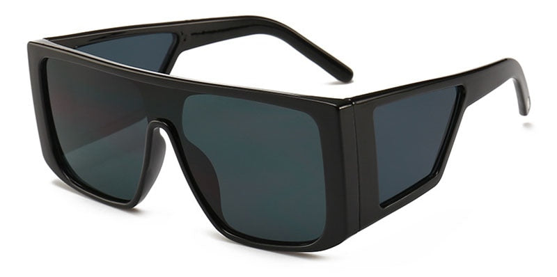 SHAUNA Square Punk Sunglasses Men Double Lens Windproof One Pieces Lens Eyewear Women Flat Top Cool Retro Goggle Sun Glasses Men