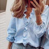 3XL Summer Short Sleeve Printed Blouse Shirt Women Sexy Ruffle V-Neck Shirts Pullover Elegant Office Lady Blusa Tops Streetwear - Surprise store