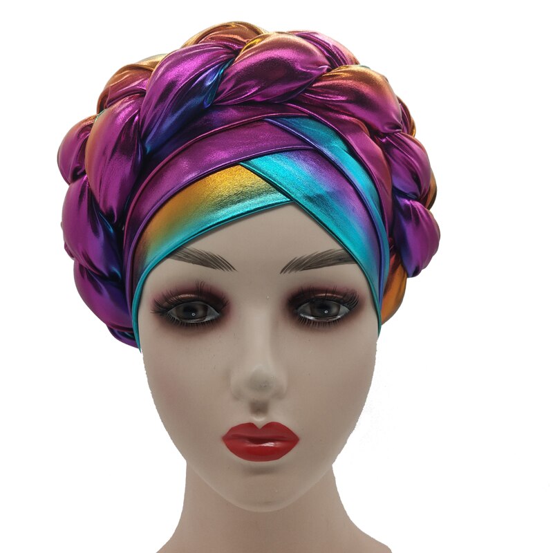 2020 female turban caps cross ready to wear headscarf bonnet arab head wraps african Women braid turbans auto gele headties