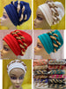 Shining Sequins Muslim Turban Cap Women Sequence Ready Female Head Wraps African Auto Gele Aso Oke Headwear Already Made Headtie