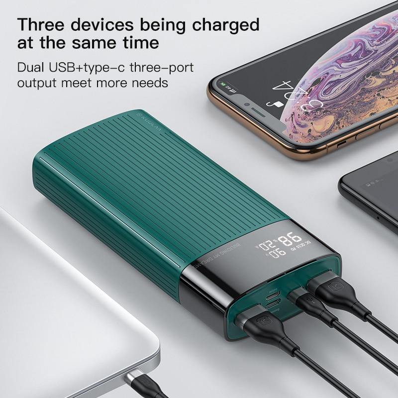 KUULAA power bank 20000mah Quick Charge 3.0 portable charger PD fast charging powerbank for redmi note 9 poco x3 iphone 11 X XR - Surprise store
