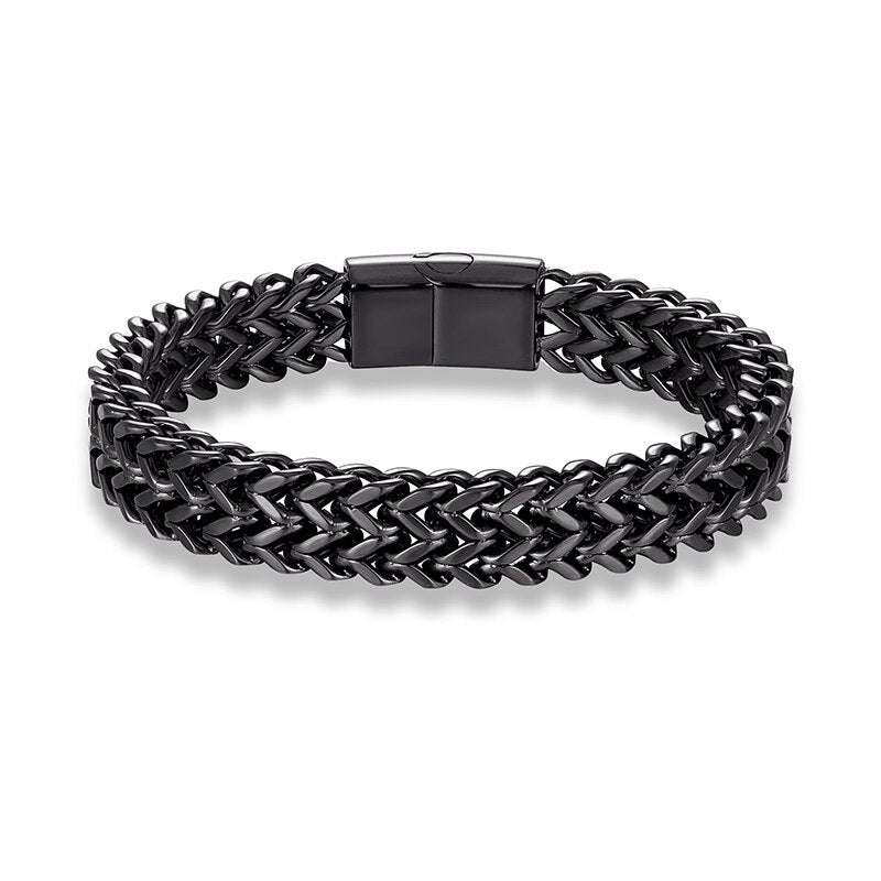 Bracelet Men's Stainless Steel Chain Punk Motorcycle Accessories Charm Bracelets Magnetic Clasp Fashion Jewelry Gifts Boyfriend