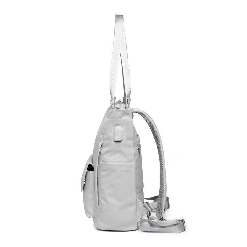 Waterproof Stylish Laptop Backpack women 13 13.3 14 15.6 inch Korean Fashion Oxford Canvas USB College Backpack bag female 2019