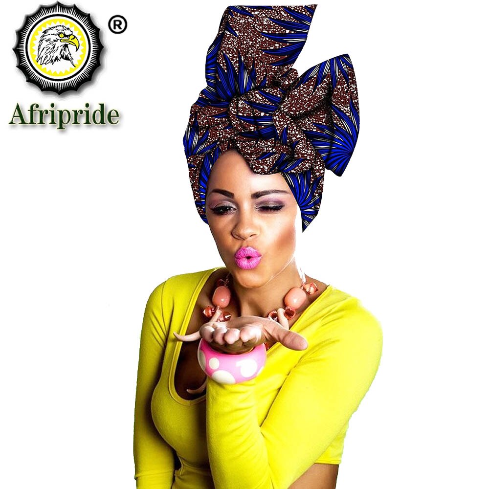 2020 African New fashion Ankara Headwrap Women African Traditional Headtie Scarf Turban 100% Cotton Wax AFRIPRIDE sexy S002