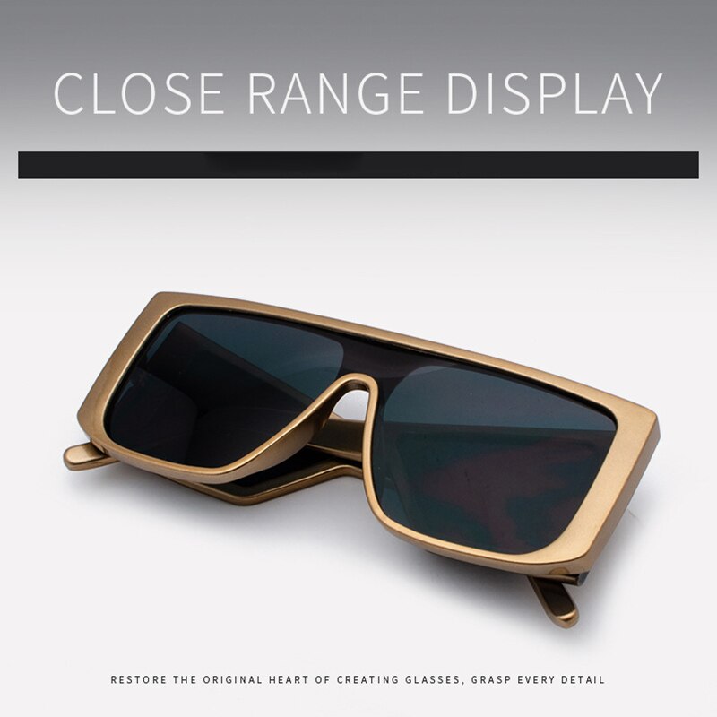 SHAUNA Square Punk Sunglasses Men Double Lens Windproof One Pieces Lens Eyewear Women Flat Top Cool Retro Goggle Sun Glasses Men