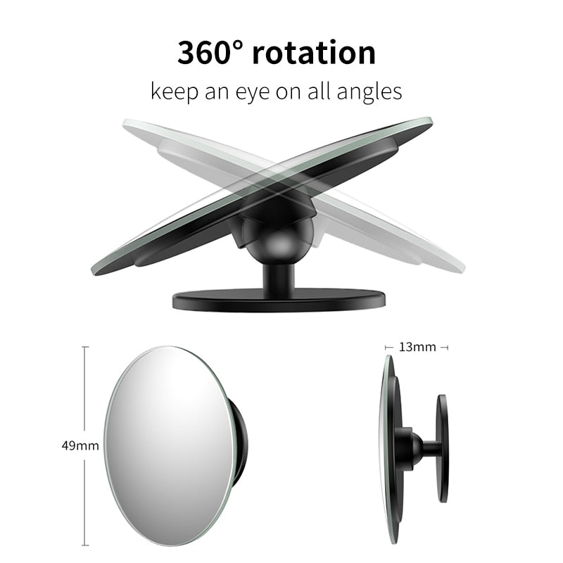 Baseus 2Pcs Car Mirror HD Convex Mirror Blind Spot Auto Rearview Mirror 360 Degree Wide Angle Vehicle Parking Rimless Mirrors