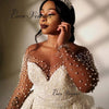 Heavy Pearls Beaded Luxury Wedding Dress 2 in 1 Design One Mermaid Dress With Detachable Train 2021 Wedding Gown Women W0703