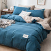 4pcs Nordic Bedding Set , Duvet Cover + Pillow Case + Bed Sheet Home Textiles Bed Sheets Set Washed Cotton A/B side Qulit Sheet