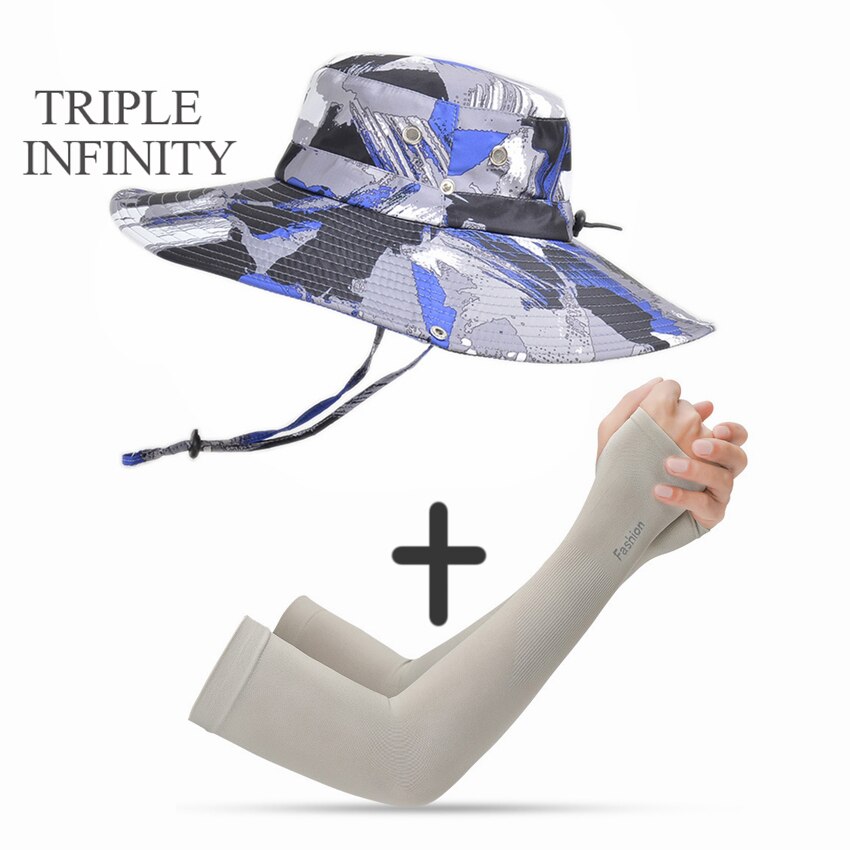 New Fashion Sun Hat Male Sunshade Summer Outdoor Fishing Sun-proof Breathable Foldable Big Wide Brim Men's Panama Hat Bucket Hat