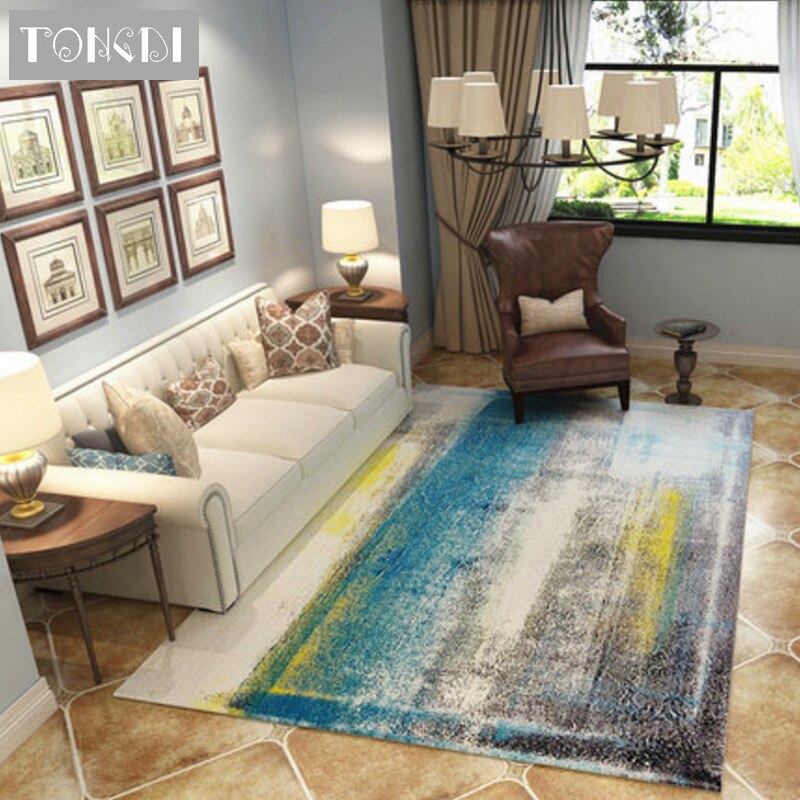 TONGDI Large Carpet Anti-skid Modern Elegant Artistic Printing Mat Soft Heavy Luxury Decor For Home Parlour LivingRoom Bedroom