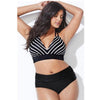 2020 Swimwear High Waisted Two Piece Plus Size Large Size Plus Fat Printed Swimsuit Women Back Chalaza Bikini Beach Bathing Suit - Surprise store