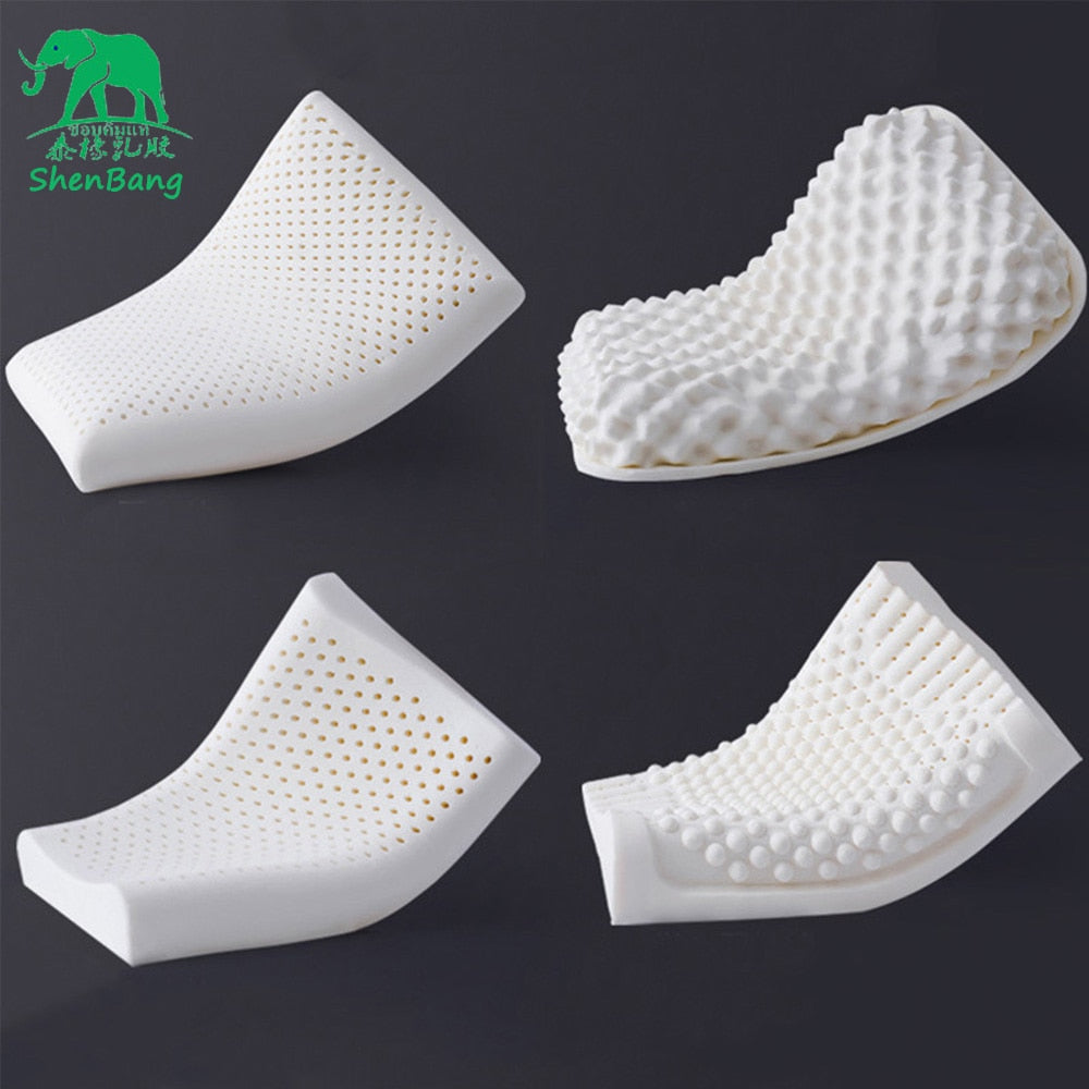Natural-Latex Pillow Orthopedic Cervical Massage Bed Pillow Release Pressure Sleeping Pillows for Bedroom with Pillowcase
