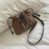 Luxury Brand Designer Women Bags 2021 Drawstring Bucket Bag With Thick Chain Crossbody Bag Branded Women's Small Handbag