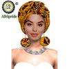 African Turbans African Headwraps for Woman African Headscarf Nigerian Headtie with Matching Earring Dashiki Ankara Wax S20H004
