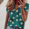 3XL Summer Short Sleeve Printed Blouse Shirt Women Sexy Ruffle V-Neck Shirts Pullover Elegant Office Lady Blusa Tops Streetwear - Surprise store