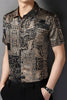 Luxury Retro Short Sleeve Shirt Men Summer Business Casual Dress Shirt Streetwear Button Up Shirt Men Clothing Camisa Masculina