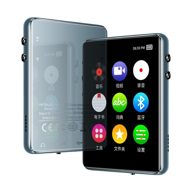 Original metal MP3 player Bluetooth 5.0 touch screen 2.4 inch built-in speaker 16G with e-book radio recording video playback