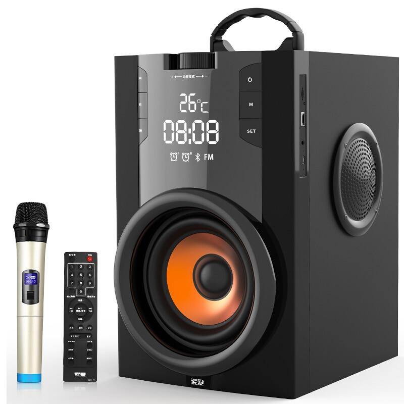 2200mAh Big Power Bluetooth Speaker Subwoofer Wireless Portable Heavy Bass Stereo Speakers Music Player LCD Display FM Radio TF - Surprise store