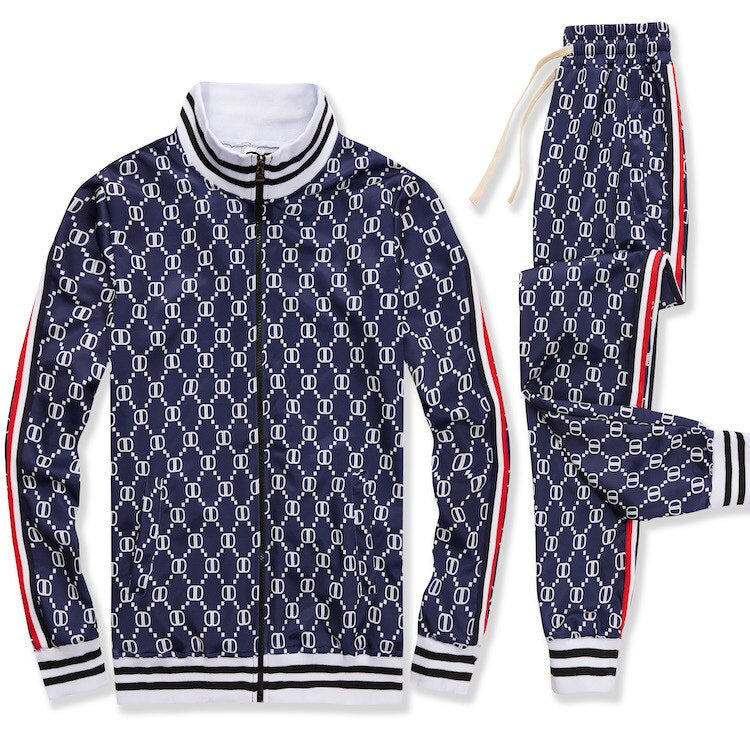 2021 spring and autumn new men's leisure suit, European and American style, the same fashion, handsome and sports zipper suit