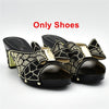 New Arrival Italian Shoes with Matching Bags for Wedding Italy Nigerian Women Wedding Shoe and Bag Set Decorated with Rhinestone