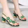 WUYAZQI Sandals women's new high heel crystal inlaid diamond wedding shoes open toe fashion Bohemian women's Roman shoes B8